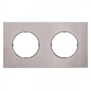 Рамка 2 поста   АВВ SKY Moon, нержавеющая сталь (8672 OX)