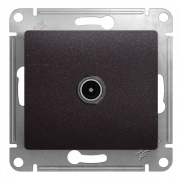 TV розетка простая механизм SE Glossa, шоколад