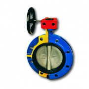 Затвор дисковый поворотный Zetkama 499 A - Ду1000 (PN10, Tmax 110°C, c редуктором, диск. нерж сталь)