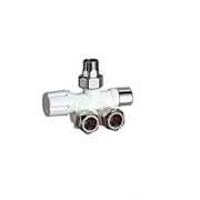 Узел дизайн-серии LadyFAR нижнего подключения с терморегулирующим и запорным вентилями