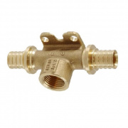 Тройник с внутренней резьбой и креплением к стене REHAU RX - 16 x 1/2" (бронза, для труб RAUTITAN)
