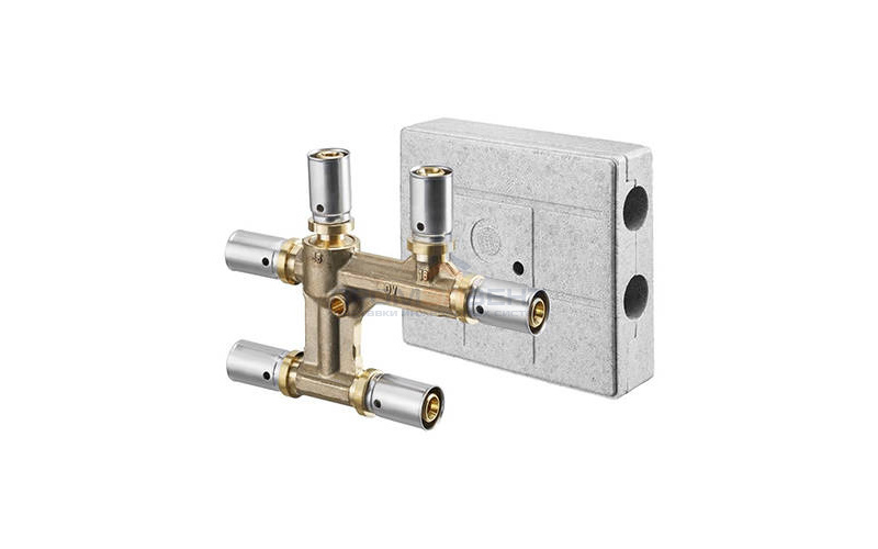 Крестовина Oventrop Cofit P - 20x2.5 x 16x2.0 x 20x2.5 (прессовая, в изоляциооном кожухе, латунь)