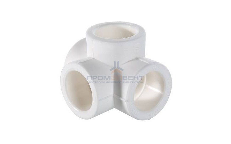 Крестовина двухплоскостная VALTEC VTp.778 - 25 (для полипропиленовых труб под пайку, цвет белый)