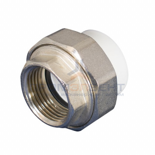 Переход на внутреннюю резьбу разъемный KALDE ECO - 20 x 1/2" (для полипропиленовых труб, цвет белый)