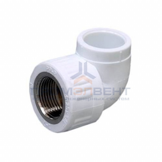 Переход на внутреннюю резьбу угловой Fusitek - 20 x 3/4" (для полипропиленовых труб, цвет белый)