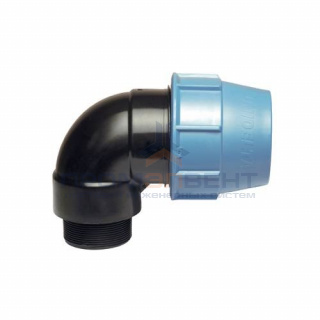 Переход на наружную резьбу угловой UNIDELTA 1008 - 50 x 1"1/4 (для труб ПНД, резьба пластиковая)