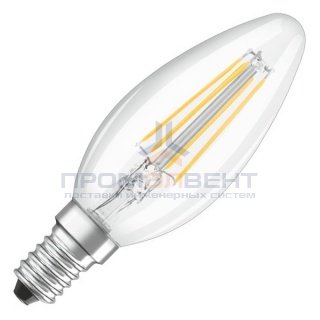 Лампа филаментная светодиодная свеча Osram LED Retrofit CLAS B 40 4W/827 470lm E14 Filament