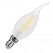 Лампа филаментная светодиодная свеча на ветру матовая Feron LB-59 5W 4000K 230V 530lm E14 filament