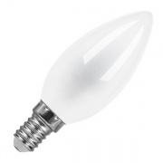 Лампа филаментная светодиодная свеча матовая Feron LB58 5W 2700K 230V 510lm E14 filament теплый свет