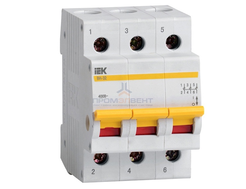 Рубильник модульный ВН-32 3Р  20А выключатель нагрузки ИЭК