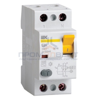 УЗО ВД1-63 2Р 63А 100мА ИЭК