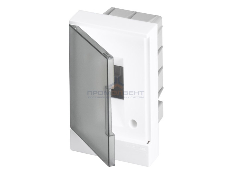 ABB Basic E Бокс в нишу 2М серая прозрачная дверь (без клемм)