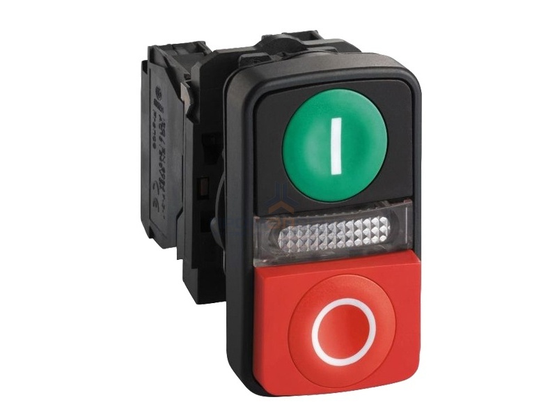 Двойная кнопка Schneider Electric XB5AW73731M5 с маркировкой, с подсветкой 22мм